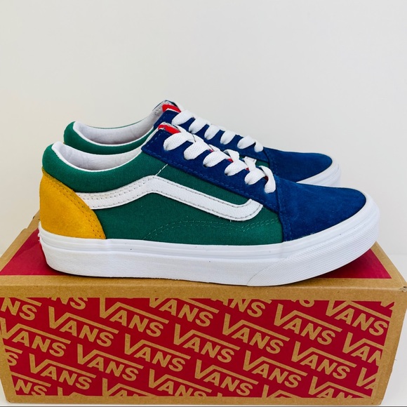 Vans Old Skool Low ‘Yacht Club’ Blue Green Yellow Sneakers 500714 Kid’s Size 3 - Picture 2 of 10